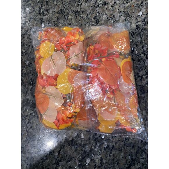 2Pk 6ft Artificial Fall Garland Maple Leaves Autumn Home Mantel Table Decoration - Picture 13 of 13